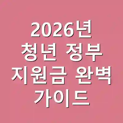 2026년 청년 정부 지원금 완벽 가이드