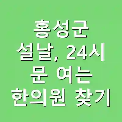 홍성군 설날, 24시 문 여는 한의원 찾기