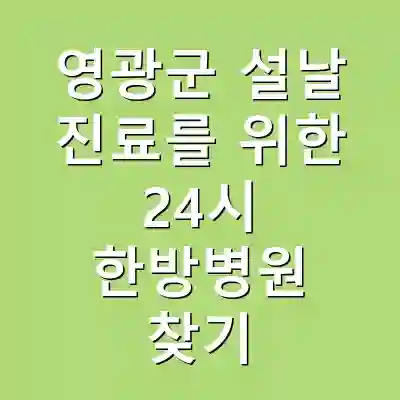 영광군 설날 진료를 위한 24시 한방병원 찾기