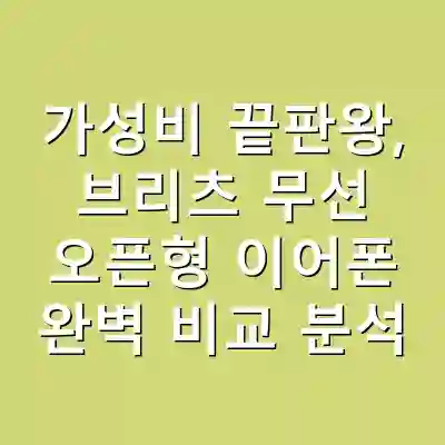 가성비 끝판왕, 브리츠 무선 오픈형 이어폰 완벽 비교 분석