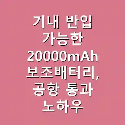 기내 반입 가능한 20000mAh 보조배터리, 공항 통과 노하우