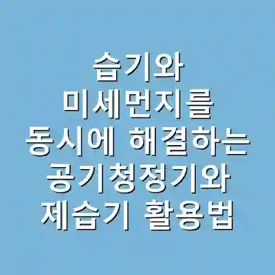 습기와 미세먼지를 동시에 해결하는 공기청정기와 제습기 활용법